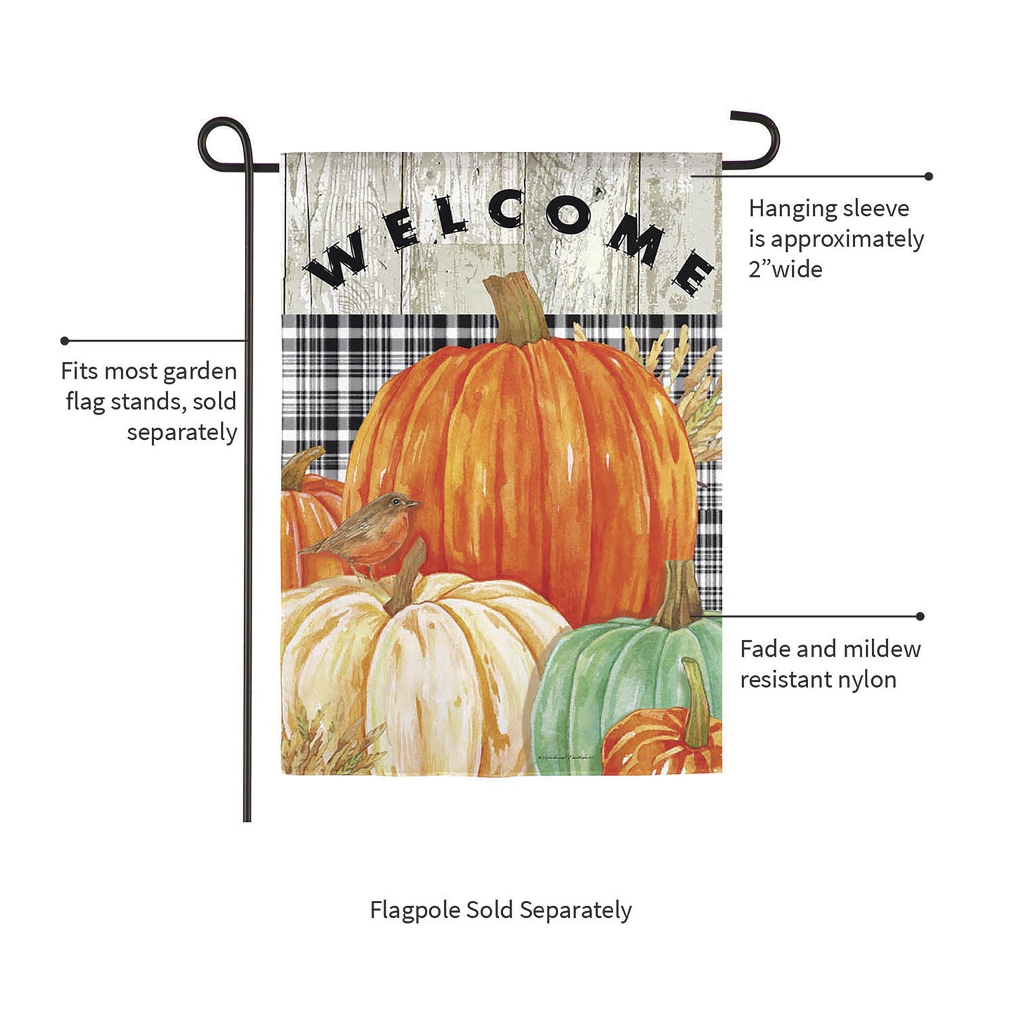 Fresh Pumpkins Garden Suede Flag