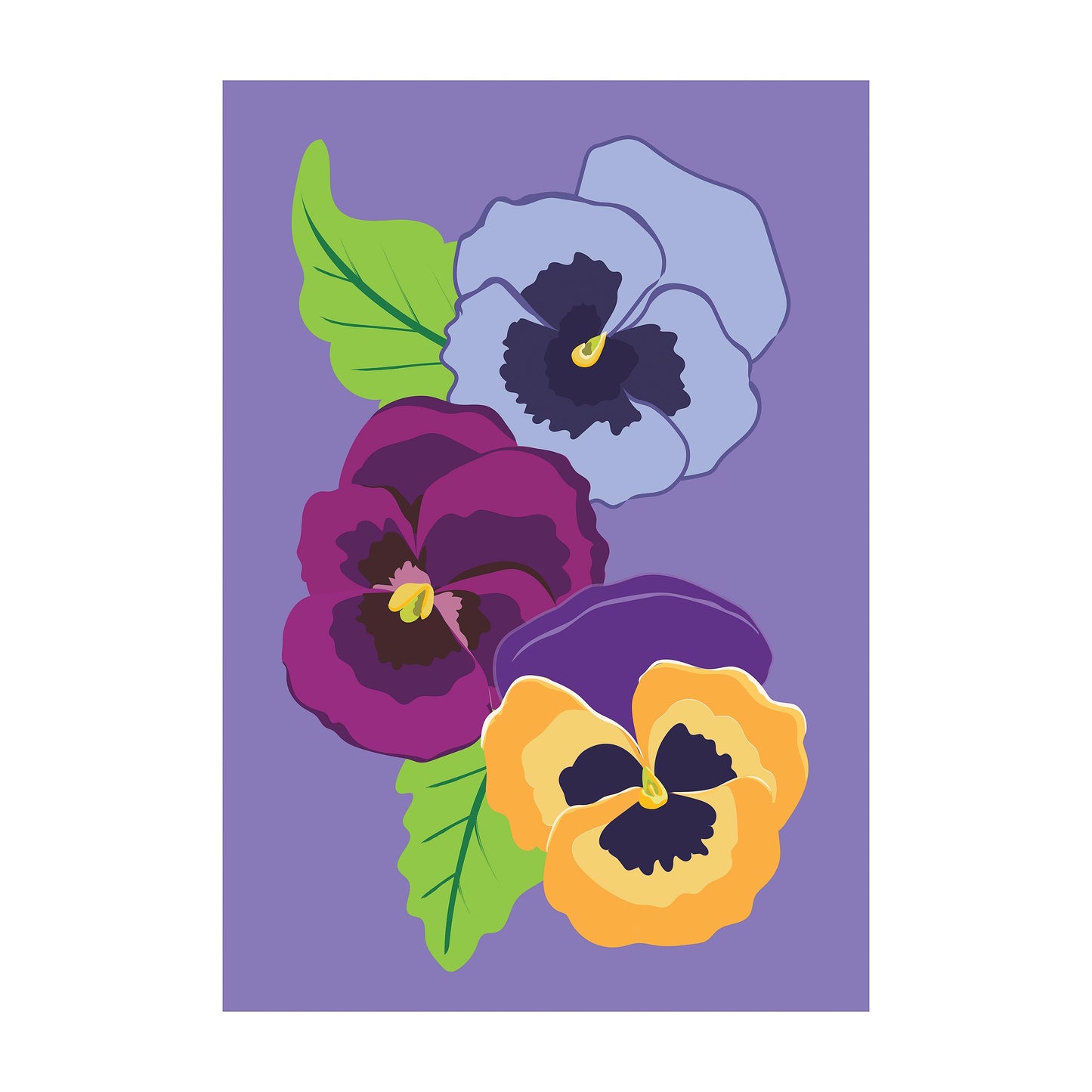 Pansy Garden Basic Applique Garden Flag