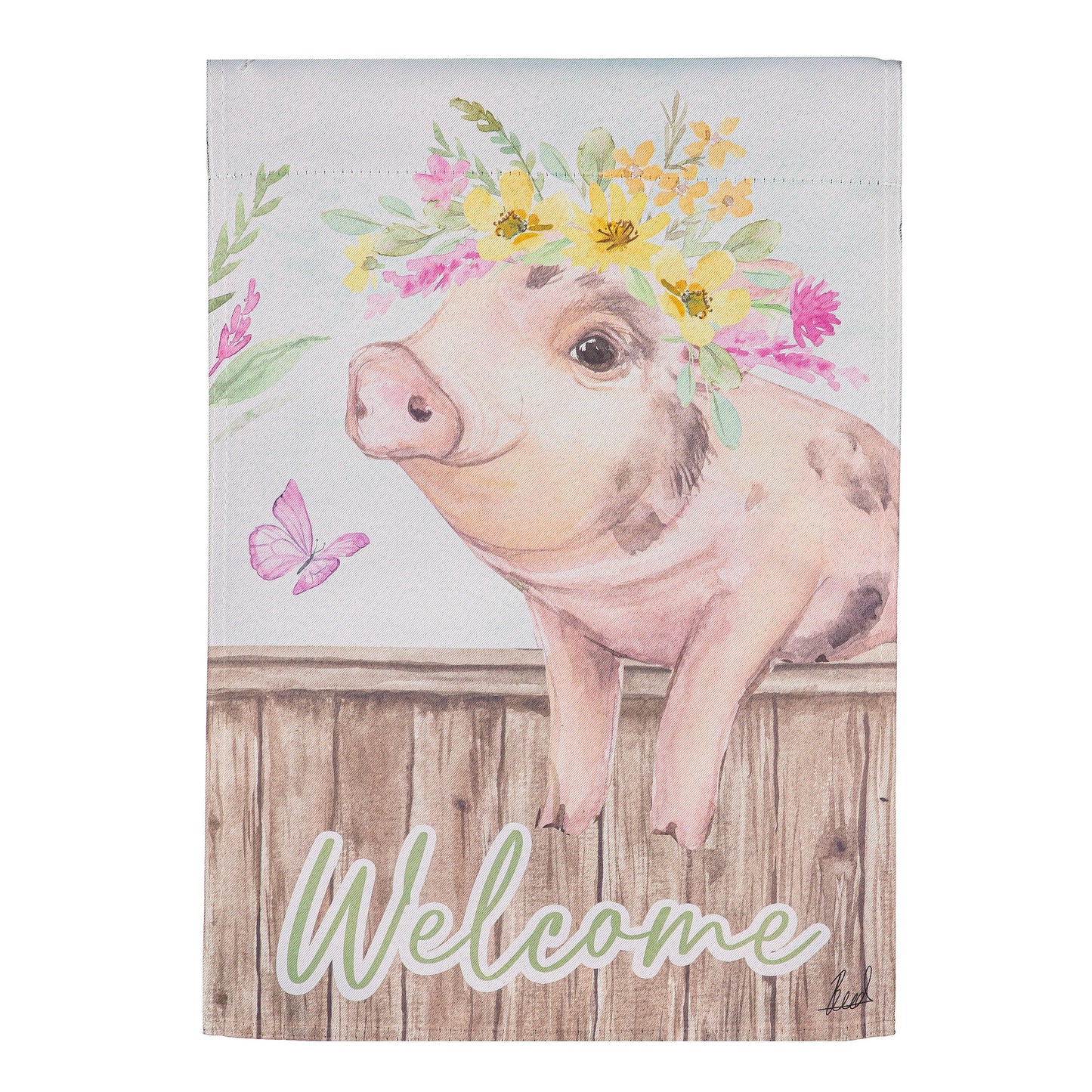 Home Spun Friends Suede Garden Flag