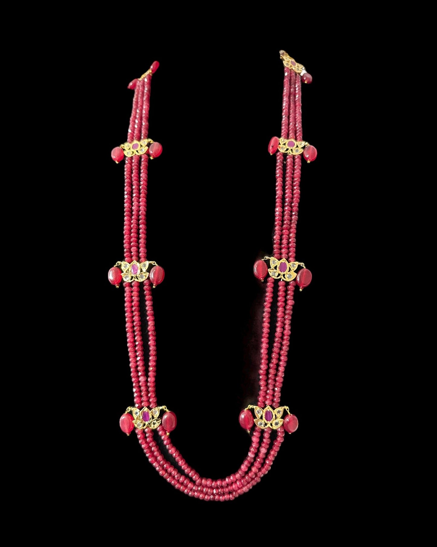 LN64 Raina Ruby beads necklace (SHIPS IN 3 WEEKS )