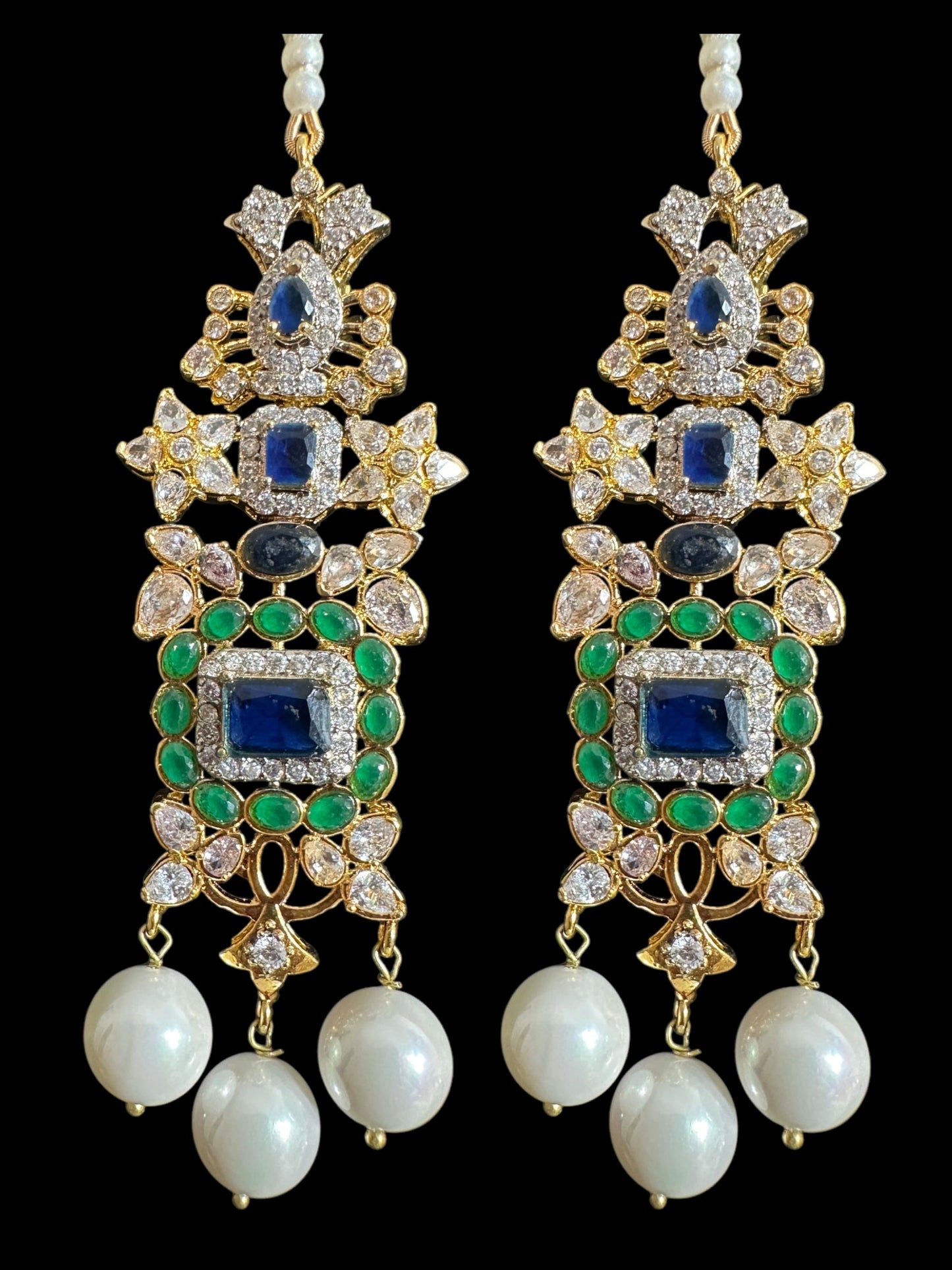 C520 Mehera Emerlad sapphire combination choker set ( READY TO SHIP )