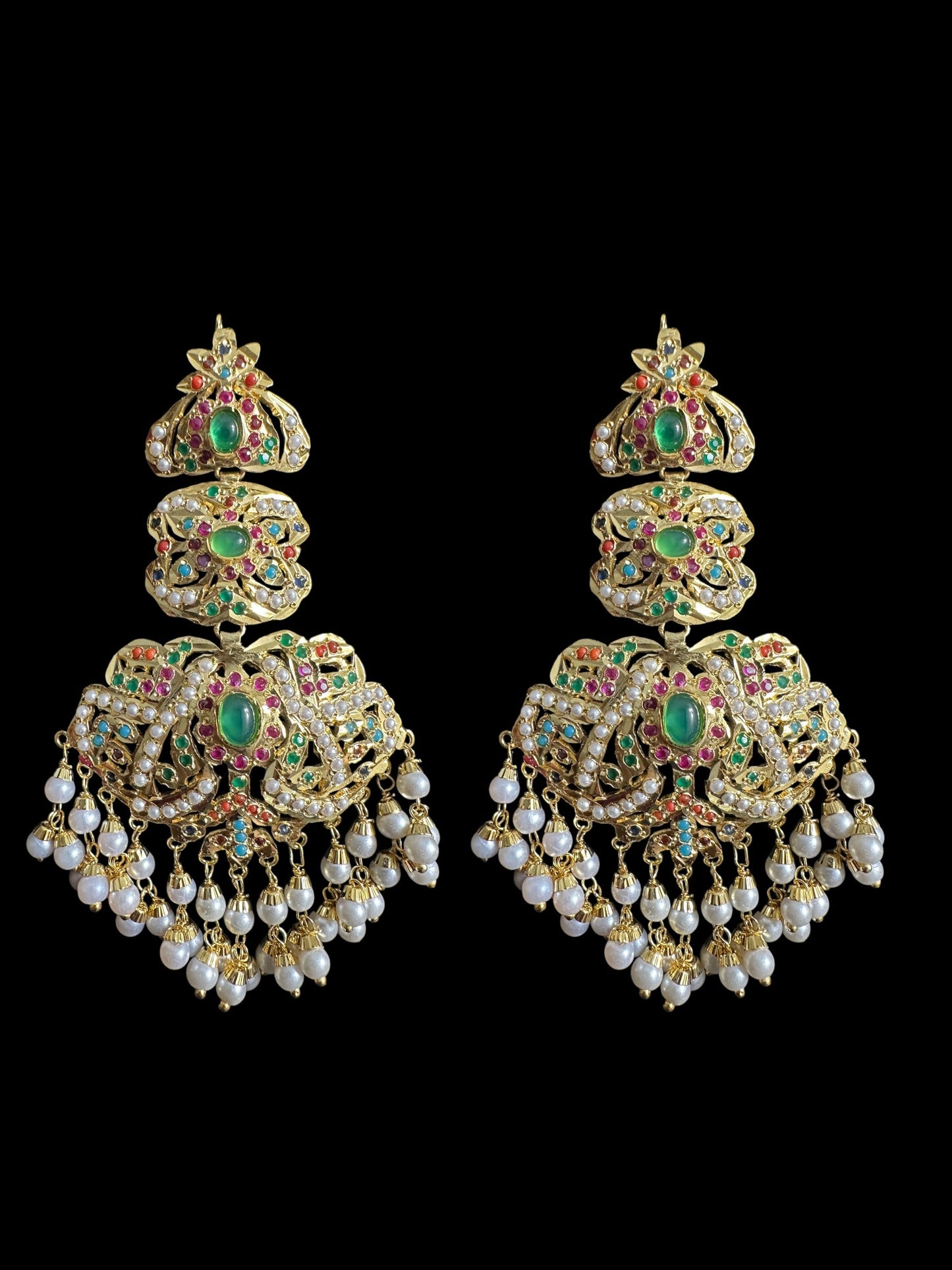 DLN97  Filza jadau rani haar in Navratan ( READY TO SHIP )
