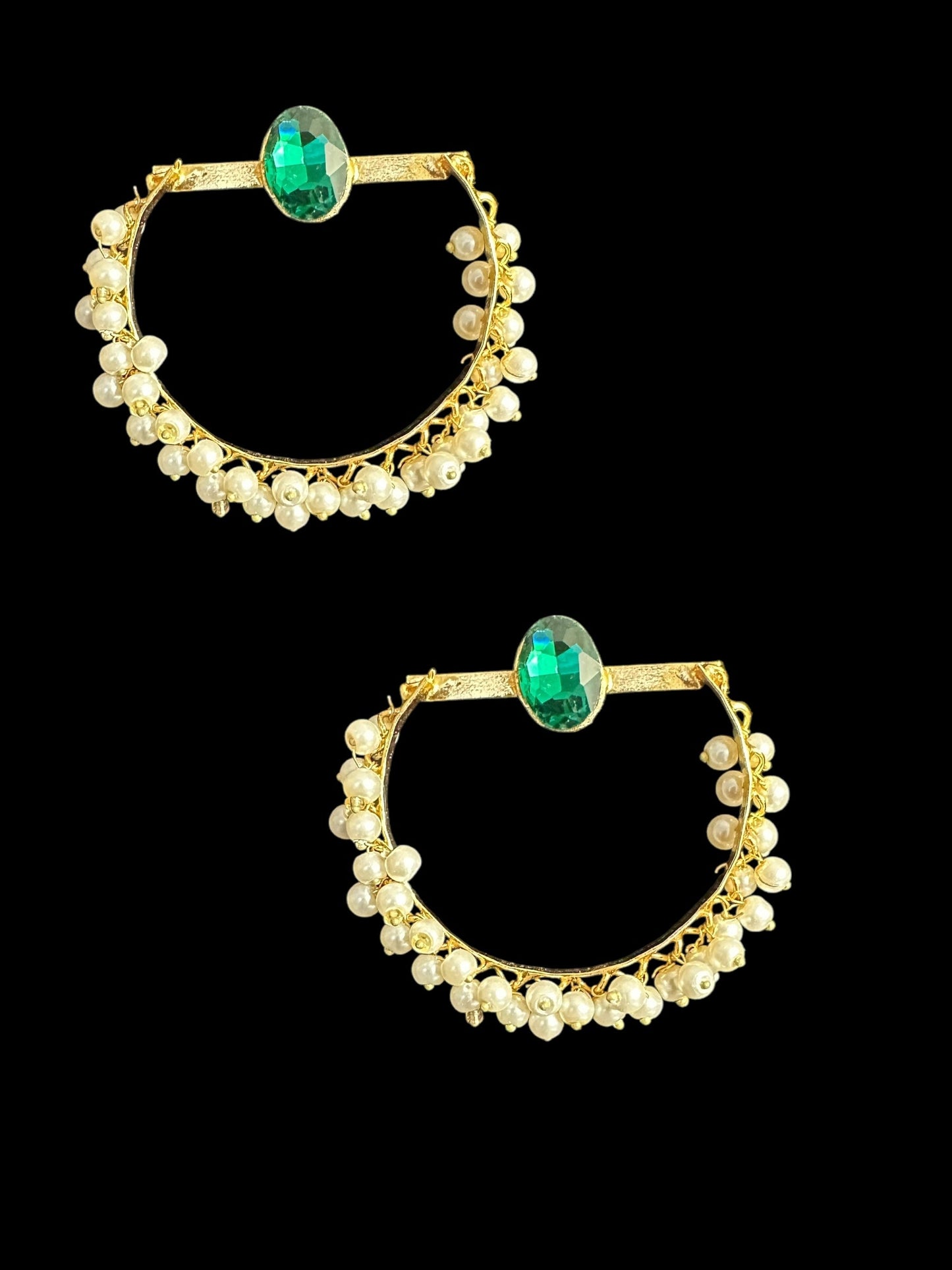 Pearl earrings - green ( READY TO SHIP