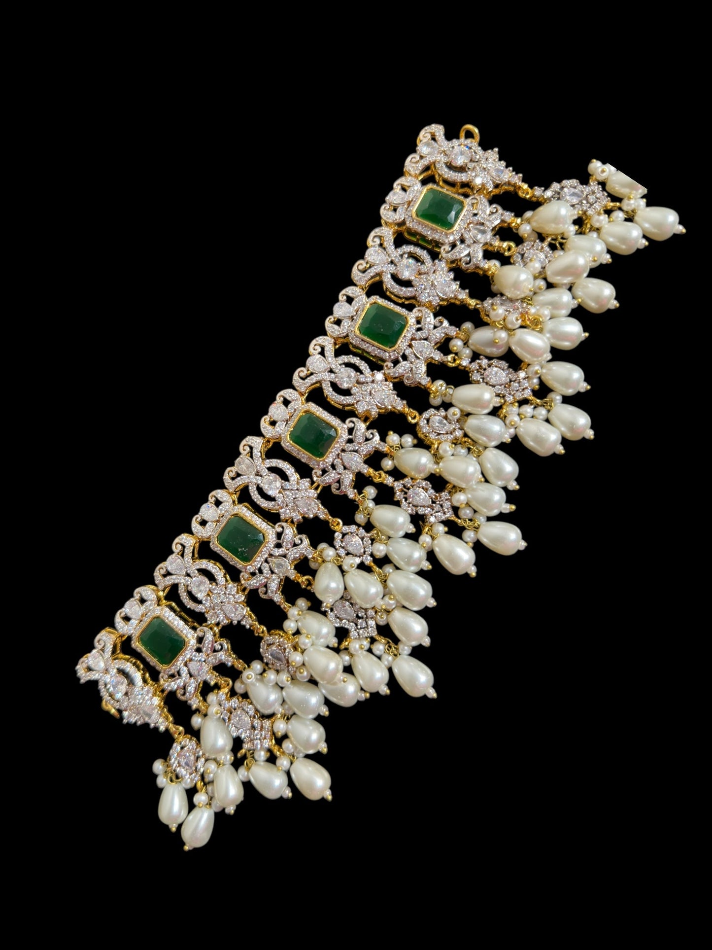 BR472 Farhat bridal set in green ( READY TO SHIP)