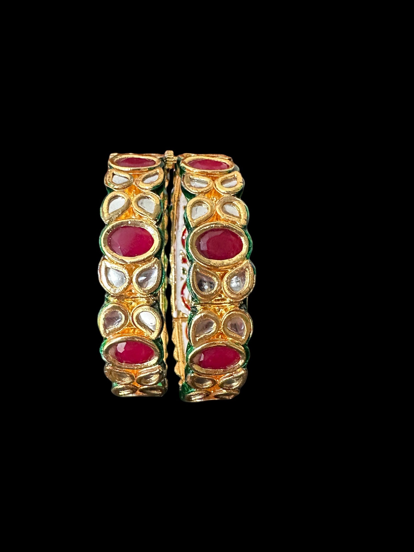 B178 Amelia kundan bangles in red / ruby ( READY TO SHIP )