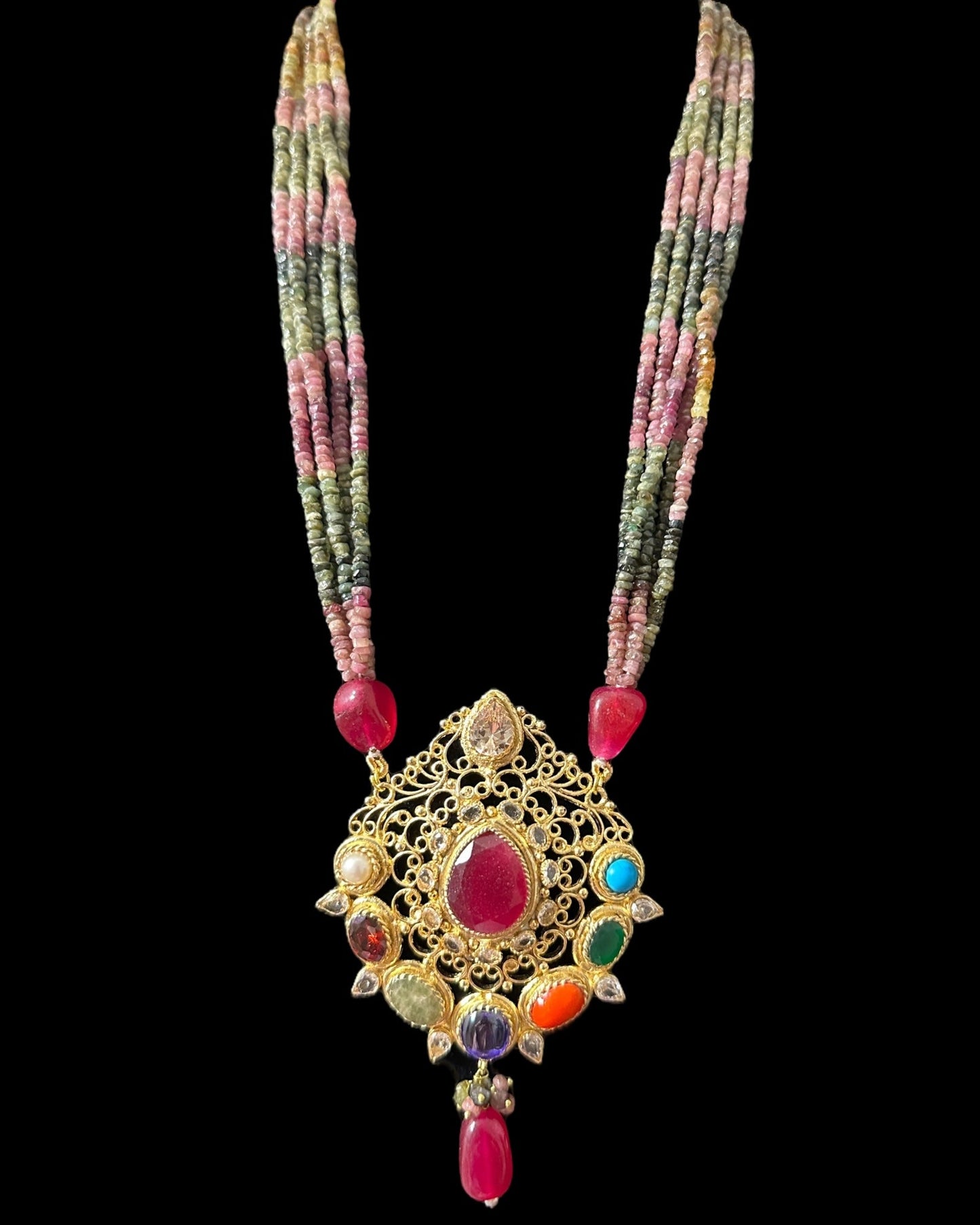 DLN128 Adaya multicolor natural beads necklace ( READY TO SHIP )