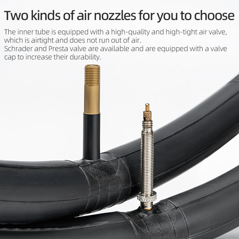 ROCKBROS 700X23/25/28/35C Road Bike Inner Tube 48mm Presta/Schrader Valve High Self Sealing Butyl Rubber
