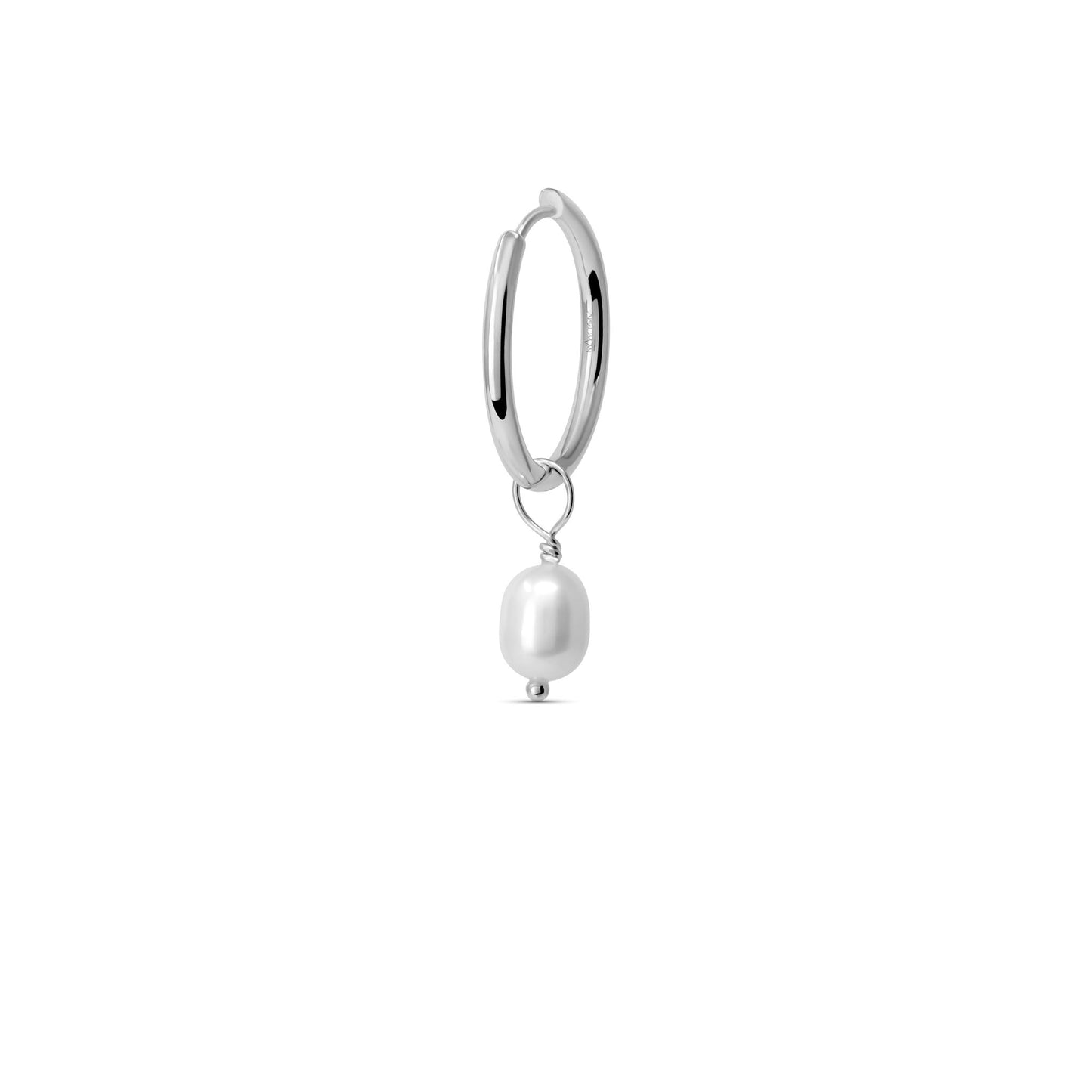 Pearl Hoops Dangle Earrings in 925 Sterling Silver - Triathlete Store