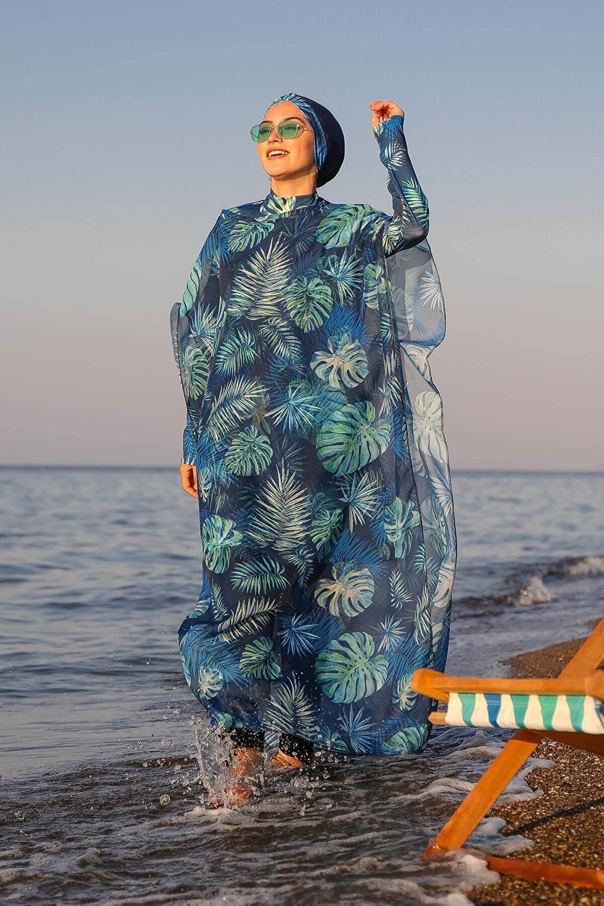 Navy Pareo Kimono P2106