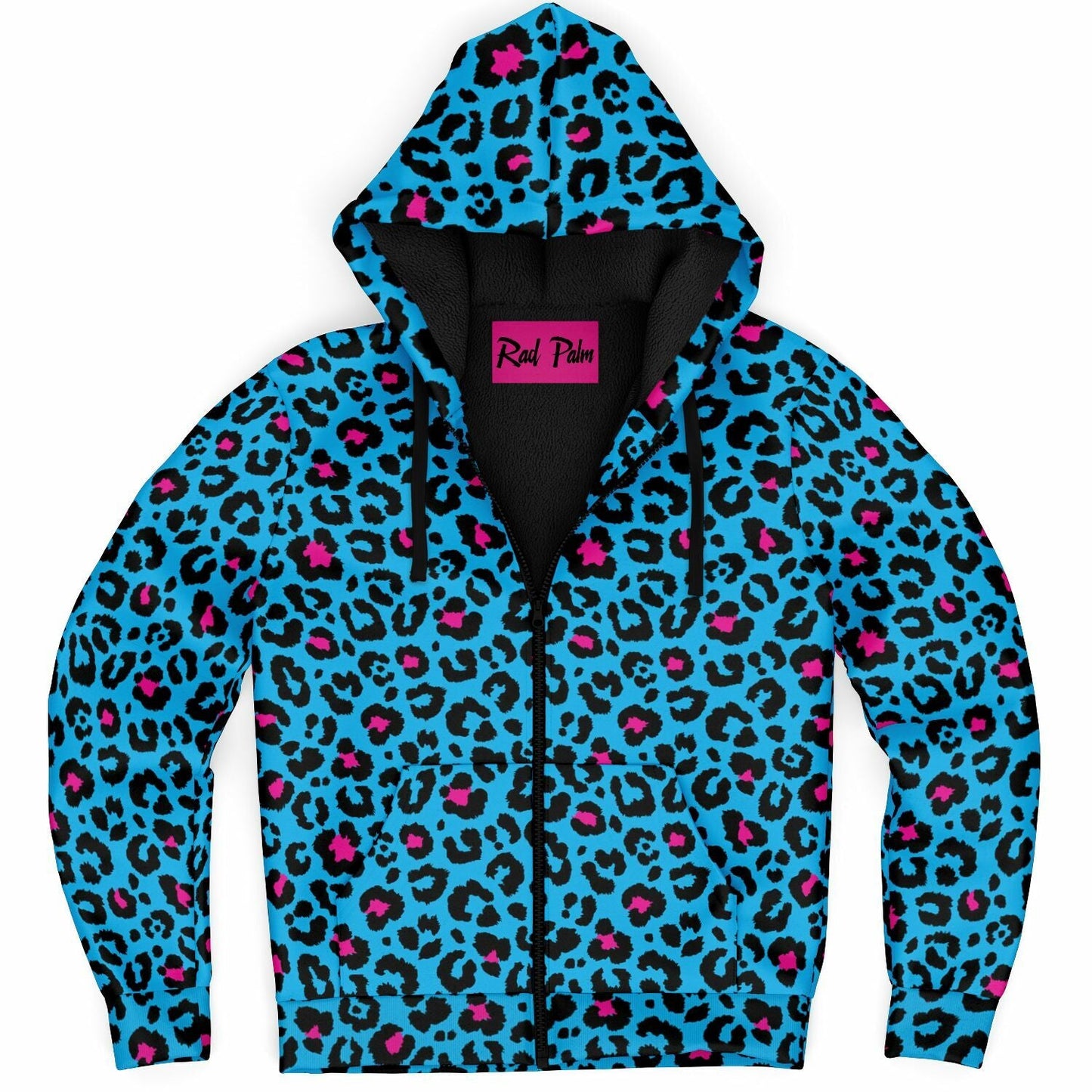 Blue Leopard Microfleece Ziphoodie