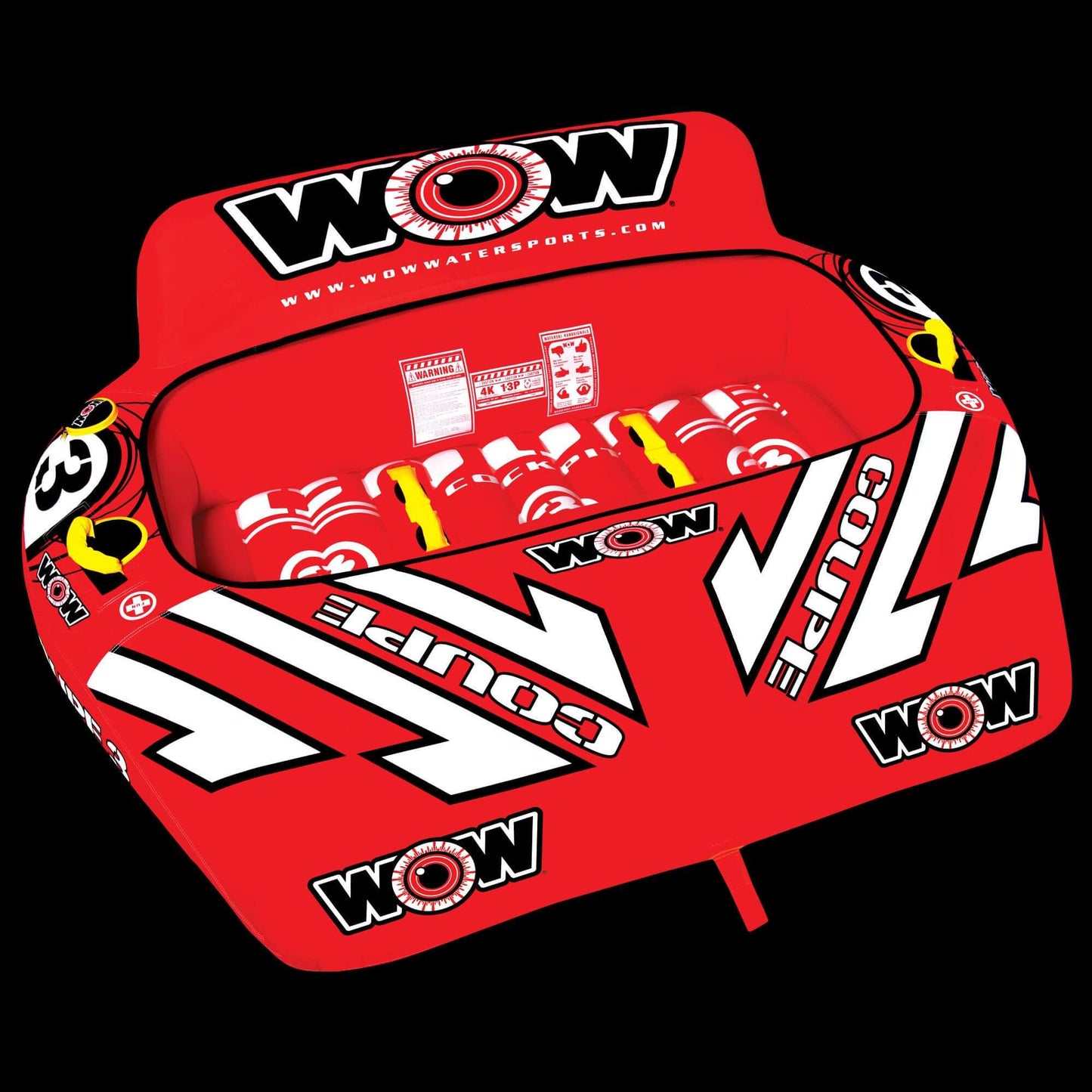 WOW Sports 3 Person Coupe Cockpit Towable Water Tube For Pool and Lake (15-1040)