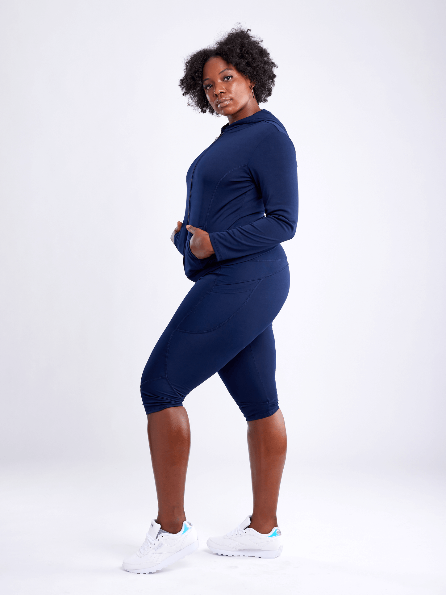 JupiterGear Mid-Rise Capri Fitness Leggings with Side Pockets