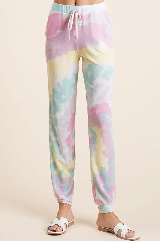 BiBi Tie Dye French Terry Casual Pants