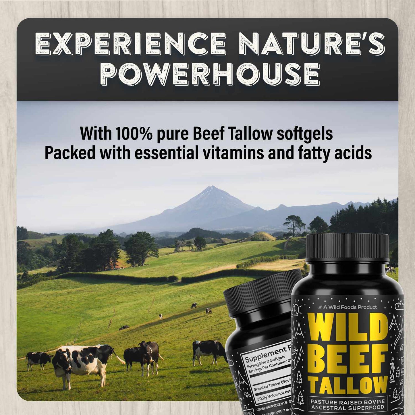 Wholesale case of 6 - Grass-Fed Beef Tallow Soft gels – 100% Pure Ancestral Nutrition
