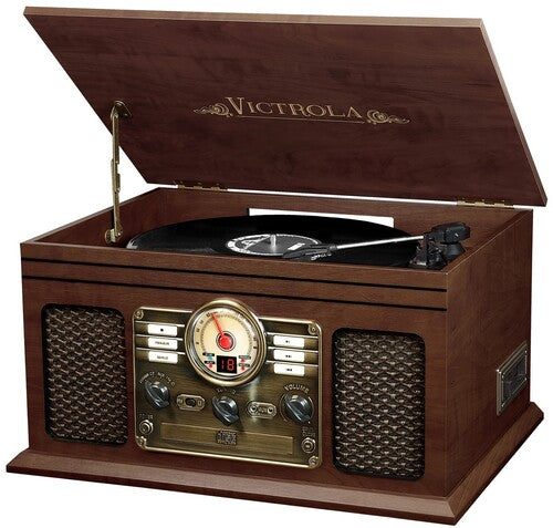 Victrola Classic 6-in-1 Entertainment Center Bluetooth Espresso (VTA200BESP) - Turntable