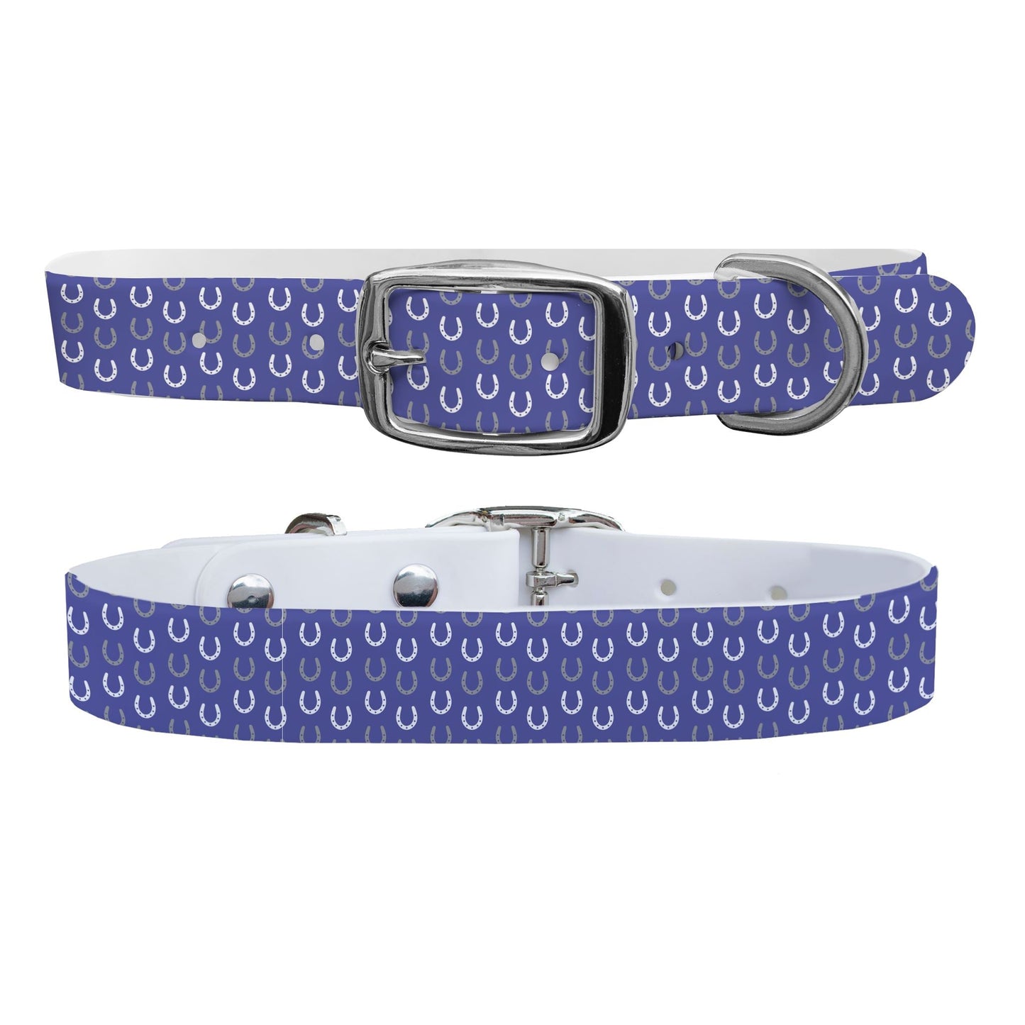 Horseshoes Periwinkle Dog Collar