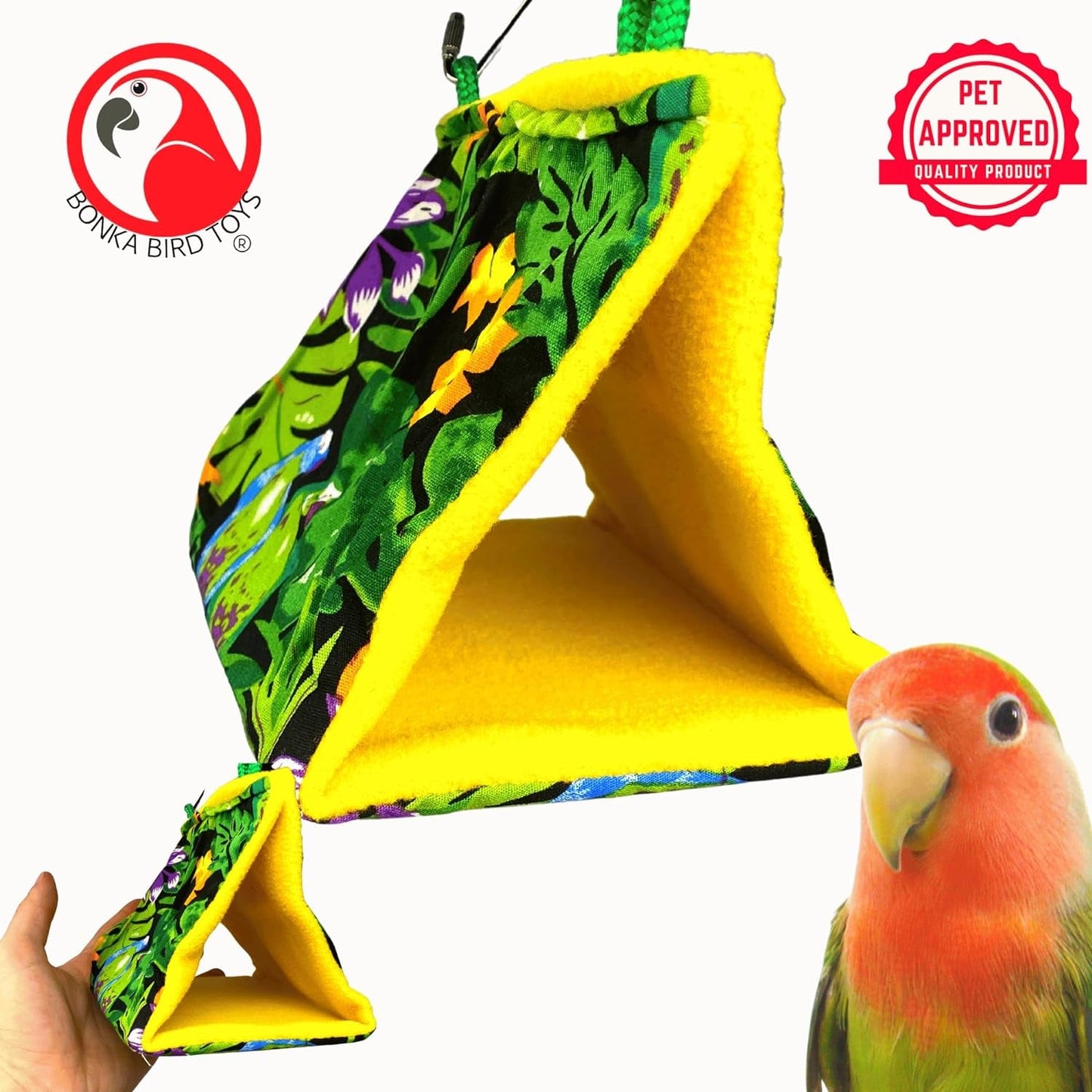 1689 Small Bonka Happy Hut Fabric Soft Colorful Parrotlet Budgie Cockatiel Parakeet