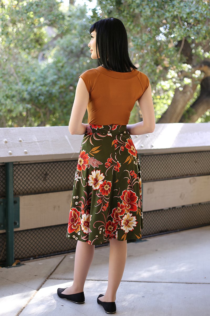Charlotte Skirt in Green Floral - Triathlete Store