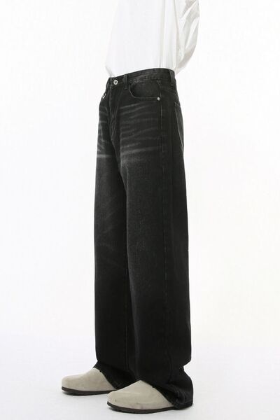Wide Straight Jeans with Pockets