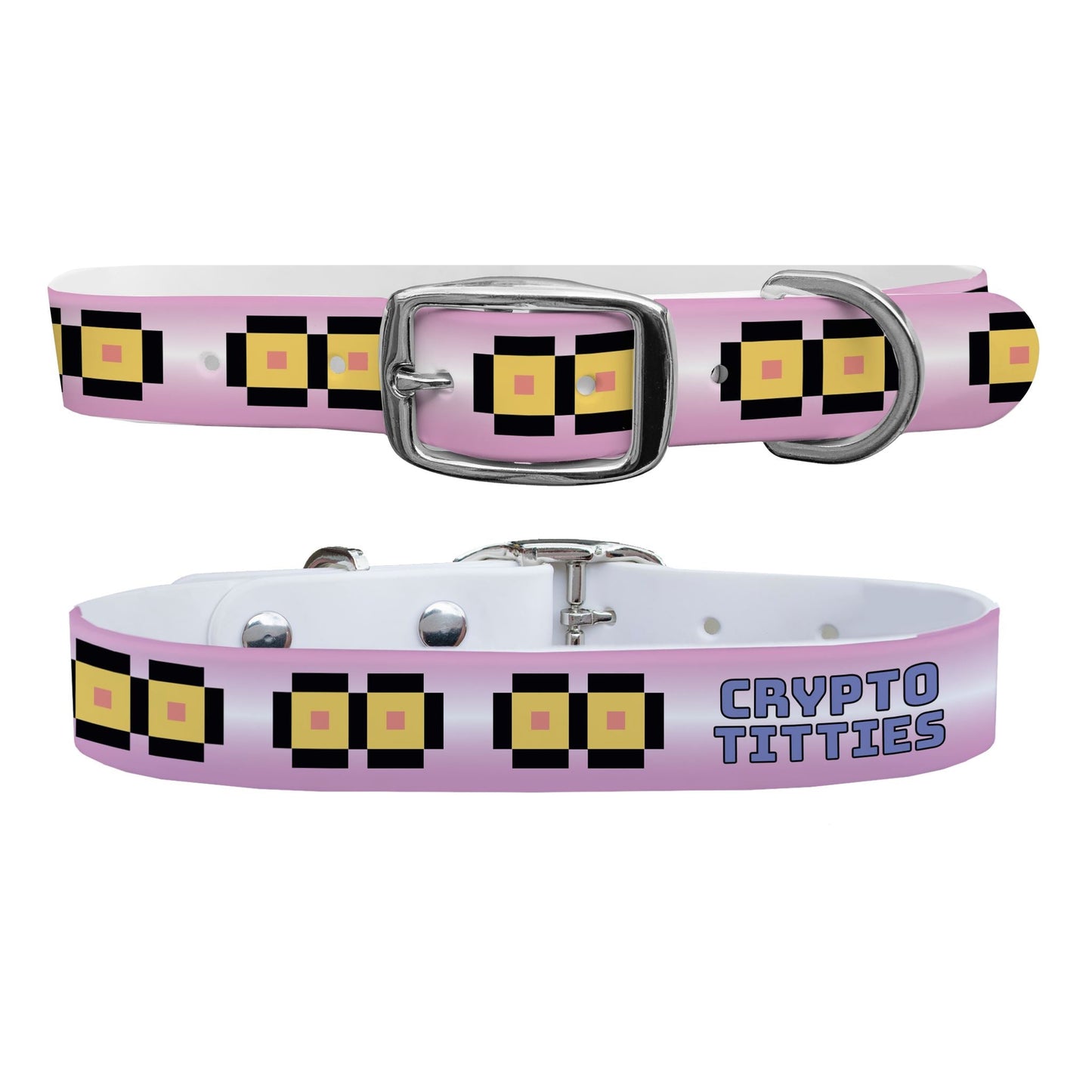 Crypto Titties - Pink Crypto Titties Logo Dog Collar