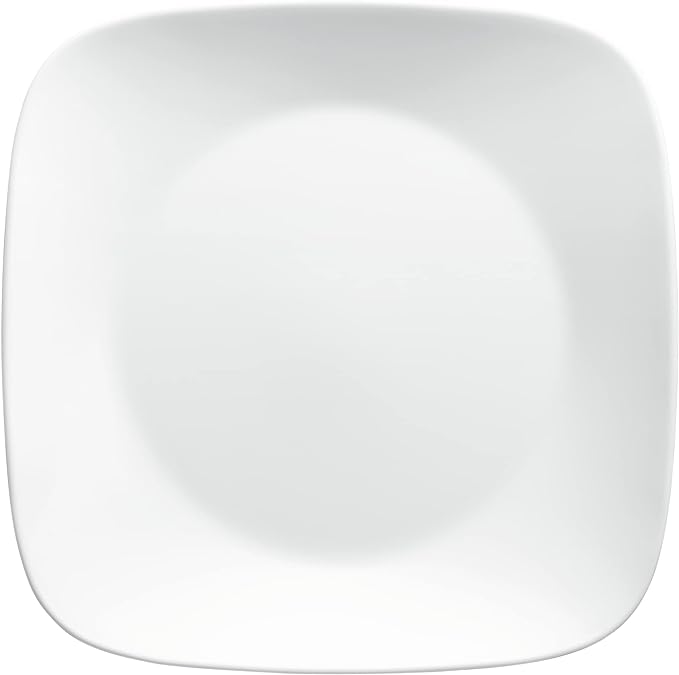Corelle Dinnerware Set (4pc Set, Pure White)-Set for 4 | Includes 4 x Side Plates | 80% Recycled Glass | 3 X More Durable, Half the Space & Weight of Traditional Ceramic