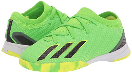 adidas X Speedportal.3 Indoor Soccer Shoe, Solar Green/Solar Red/Solar Yellow, 1 US Unisex Little Kid