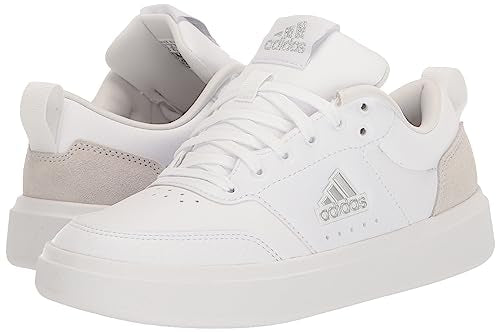 adidas Women's Park St Sneaker, White/White/Silver Metallic, 9.5