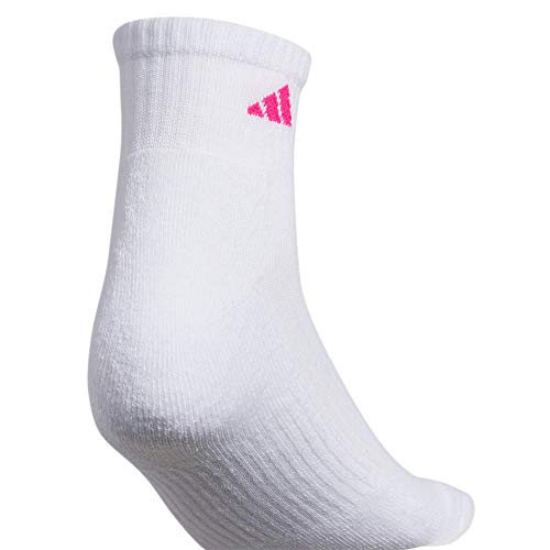 adidas Women's Athletic Cushioned 6-Pack Quarter, White,SolarRed,Pink,Purple,Green,Blue, Medium