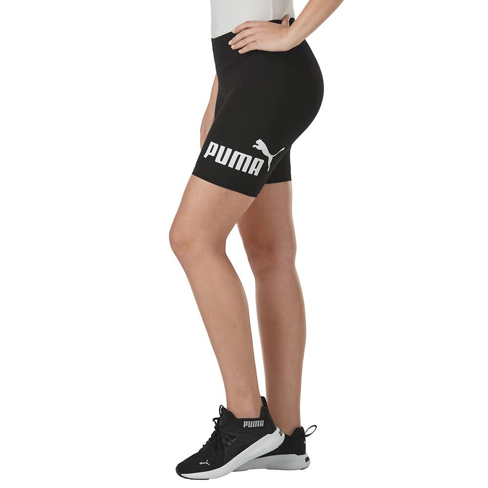 PUMA Women's Essentials 7" Logo Legging Shorts, Black, Large