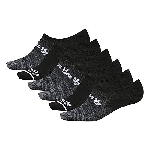 adidas Originals Women's Superlite Gradient Forum Logo Super No Show Socks (6-Pair), Black/Grey/White, Medium