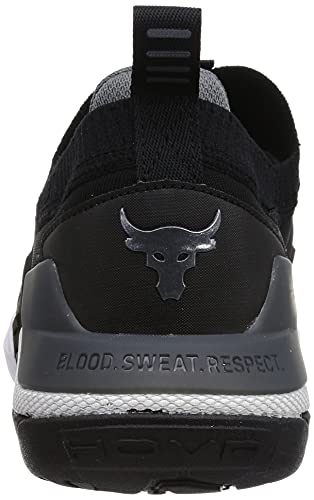 Under Armour Men's Project Rock 4 Training Shoe (11, Black/White, Numeric_11)
