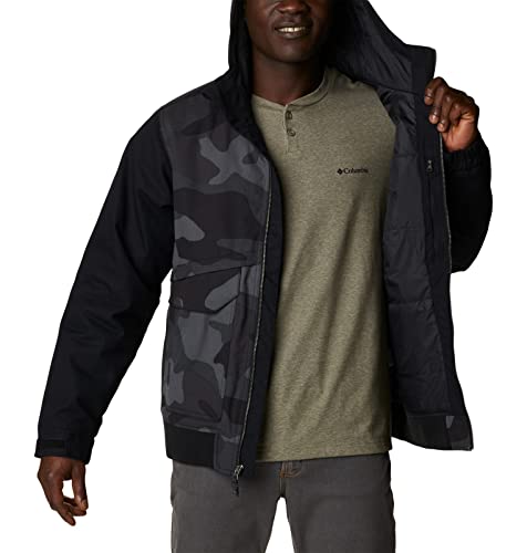 Columbia Men's Loma Vista II Hooded Jacket, Black Mod Camo Print/Black, X-Large Tall