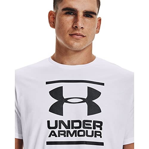Under Armour mens Global Foundation Short-sleeve T-shirt , White (100)/Black , Medium