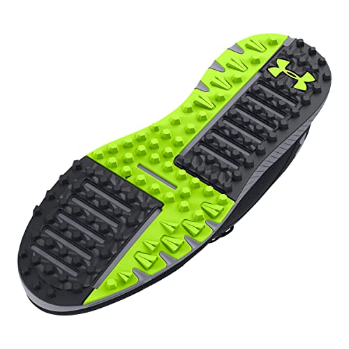 Under Armour Men's Charged Draw 2 Spikeless Cleat Golf Shoe, (001) Black/Black/Steel, 11