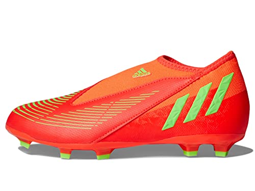 adidas Unisex-Child Edge.3 Predator Firm Ground Solar Red/Solar Green/Black (Laceless) 6 Big Kid