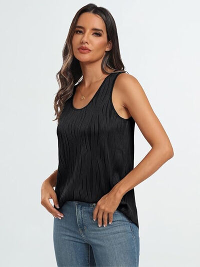 Round Neck Wide Strap Tank - Sybaritic Boutique