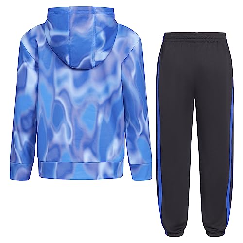 adidas boys Long Sleeve Camo Fleece Hooded Pullover Set, Team Royal Blue (New), 6