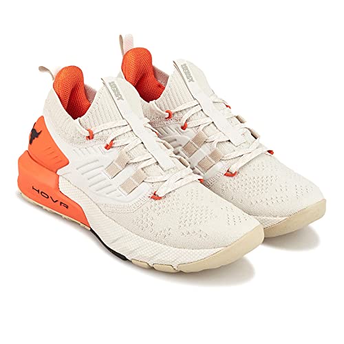 Under Armour Women's Project Rock 3 Training Shoe (White/Orange, us_Footwear_Size_System, Adult, Women, Numeric, Medium, Numeric_9)