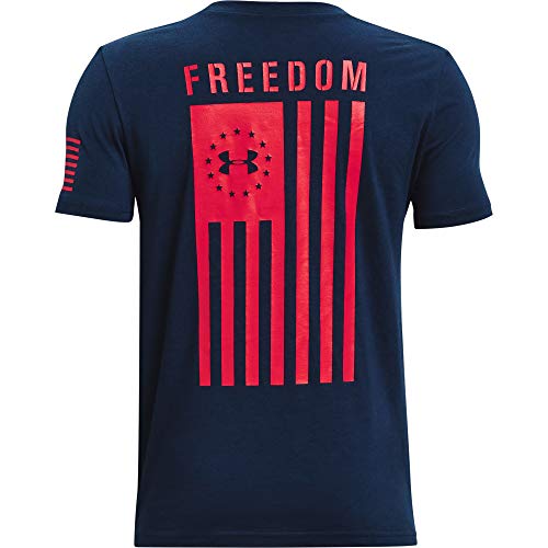 Under Armour Boys Freedom Flag T-Shirt , Academy Blue (408)/Red , X-Small