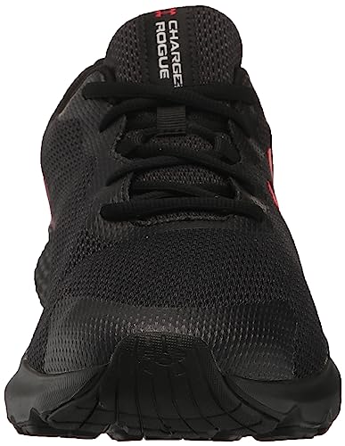 Under Armour Men's Charged Rogue 3 Knit Running Shoe, (003) Black/Black/Red, 12
