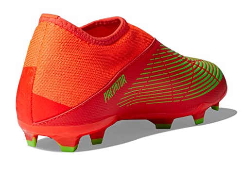 adidas Unisex-Child Edge.3 Predator Firm Ground Solar Red/Solar Green/Black (Laceless) 6 Big Kid
