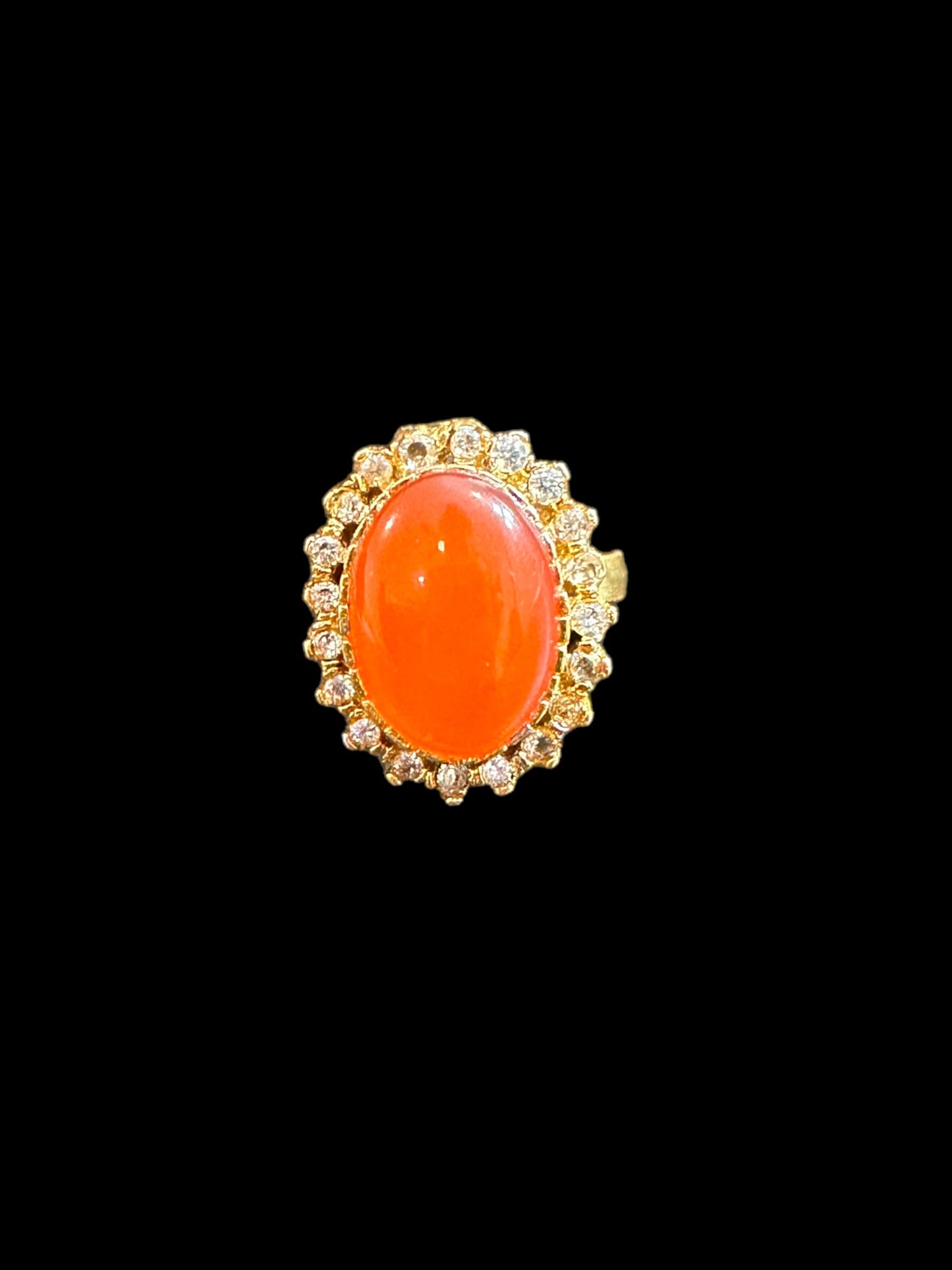 DJR98 Natural aqeeq / orange agate ring ( SHIPS IN 4 WEEKS  )