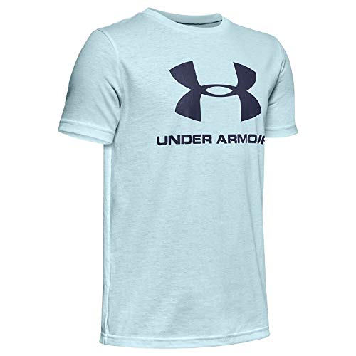 Under Armour Boys' Sportstyle Logo Shorts Sleeve T-Shirt , Rift Blue (462)/Blue Ink , Youth X-Small