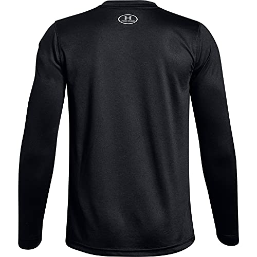 Under Armour Boys' Locker Tee Long-Sleeve T-Shirt , Black (001)/ Metallic Silver , Youth Large