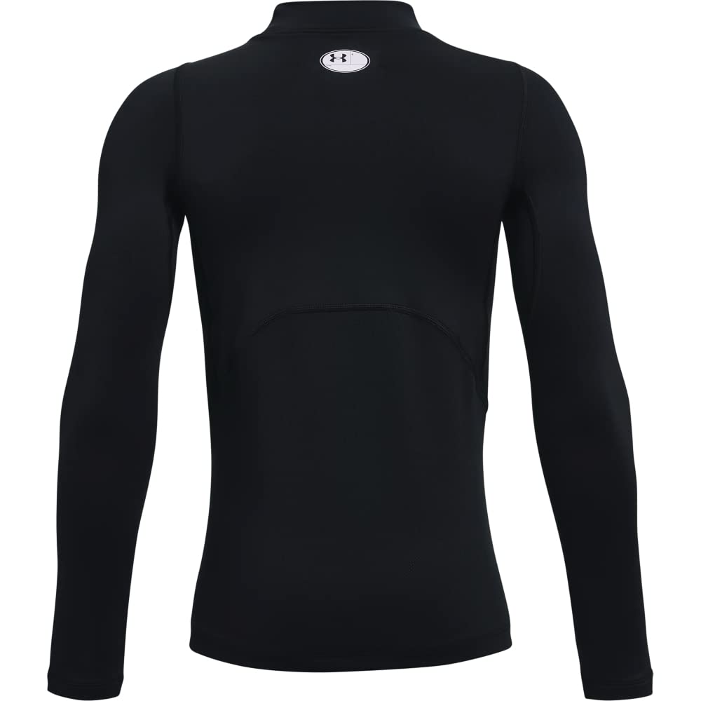 Under Armour Boys' ColdGear Armour Mock Long Sleeve T-Shirt , Black (001)/White , Youth X-Large