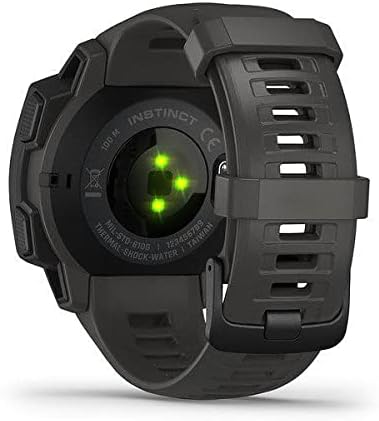 Garmin Instinct, Rugged Outdoor Watch with GPS, Features Glonass and Galileo, Heart Rate Monitoring and 3-Axis Compass, Graphite