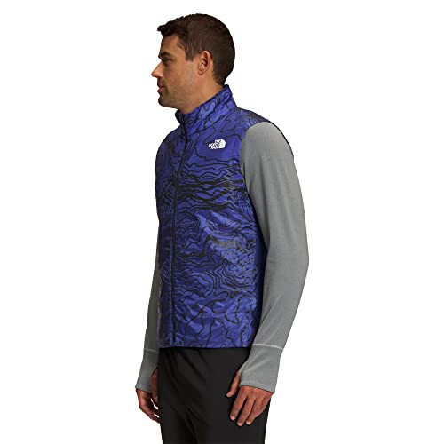 THE NORTH FACE Men's Printed Winter Warm Insulated Vest, Lapis Blue Yosemite Topo Reflective Print, Medium