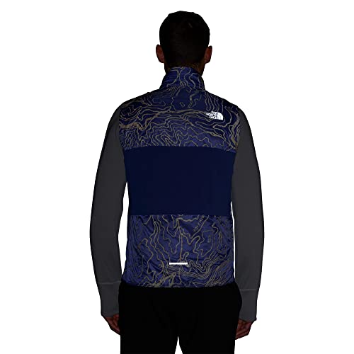 THE NORTH FACE Men's Printed Winter Warm Insulated Vest, Lapis Blue Yosemite Topo Reflective Print, Medium