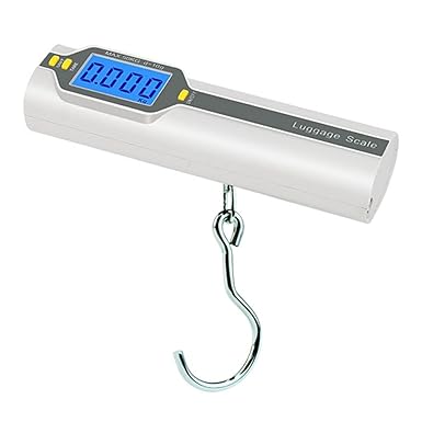 XBWEI Digital Luggage Scale Hanging Hook Scale Tape Measure 50kg X 10g for Traval Luggage Suitcase Bag Weight Scale