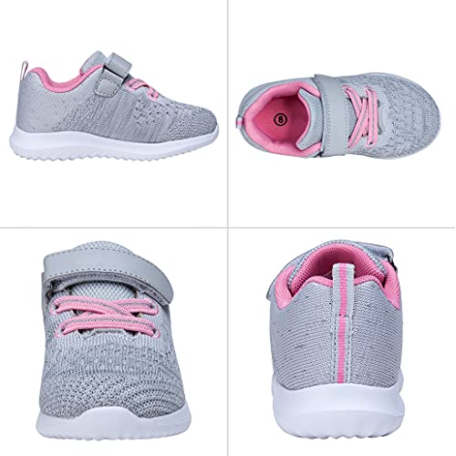 COODO Toddler/Little Kid Boys Girls Shoes Running Sports Sneakers (7 Toddler,Lt.Grey)